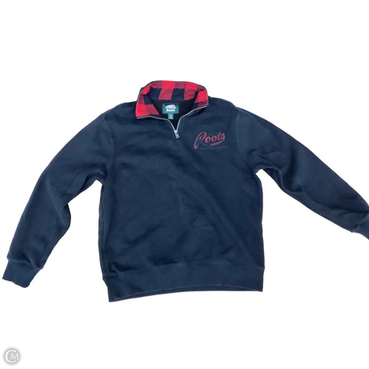 Sweatshirt Collar By Roots In Black & Red, Size: M