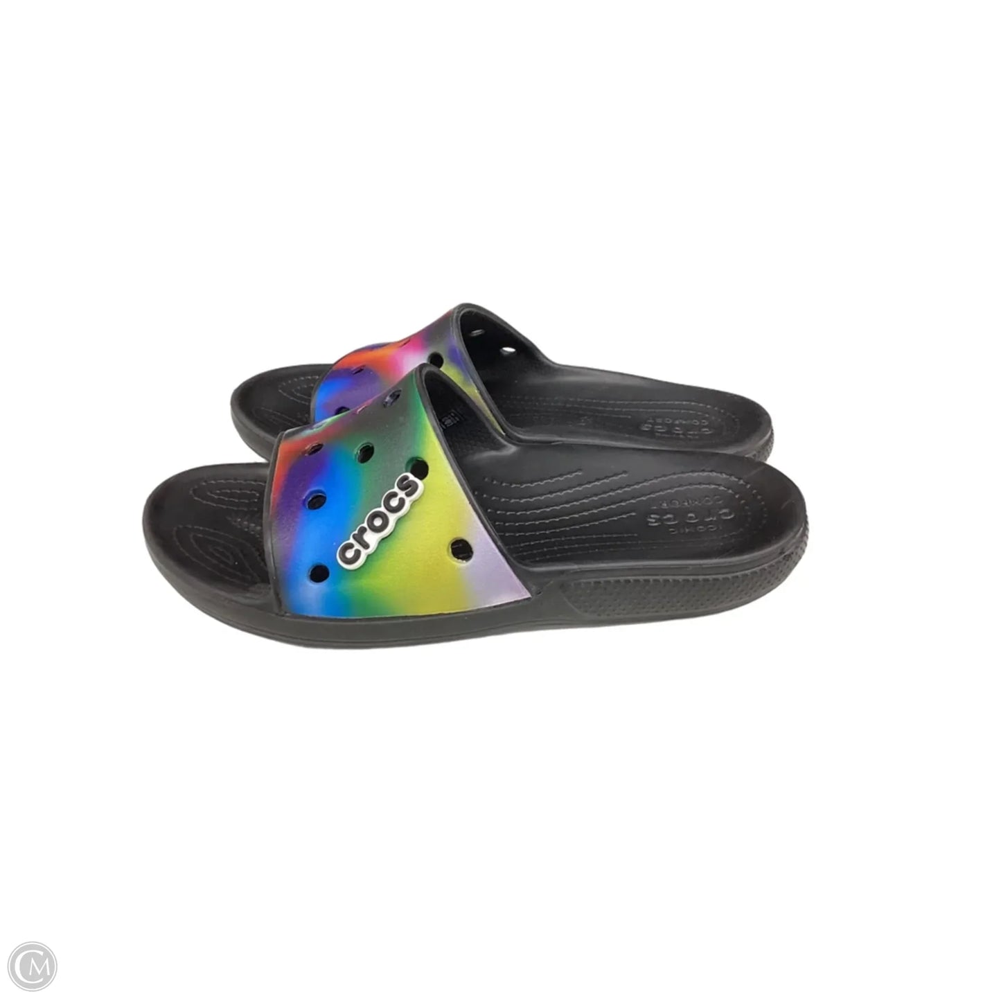 Sandals Flats By Crocs In Black, Size: 10