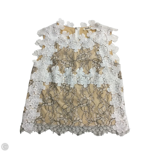 Top Sleeveless By Listicle In Tan & White, Size: L