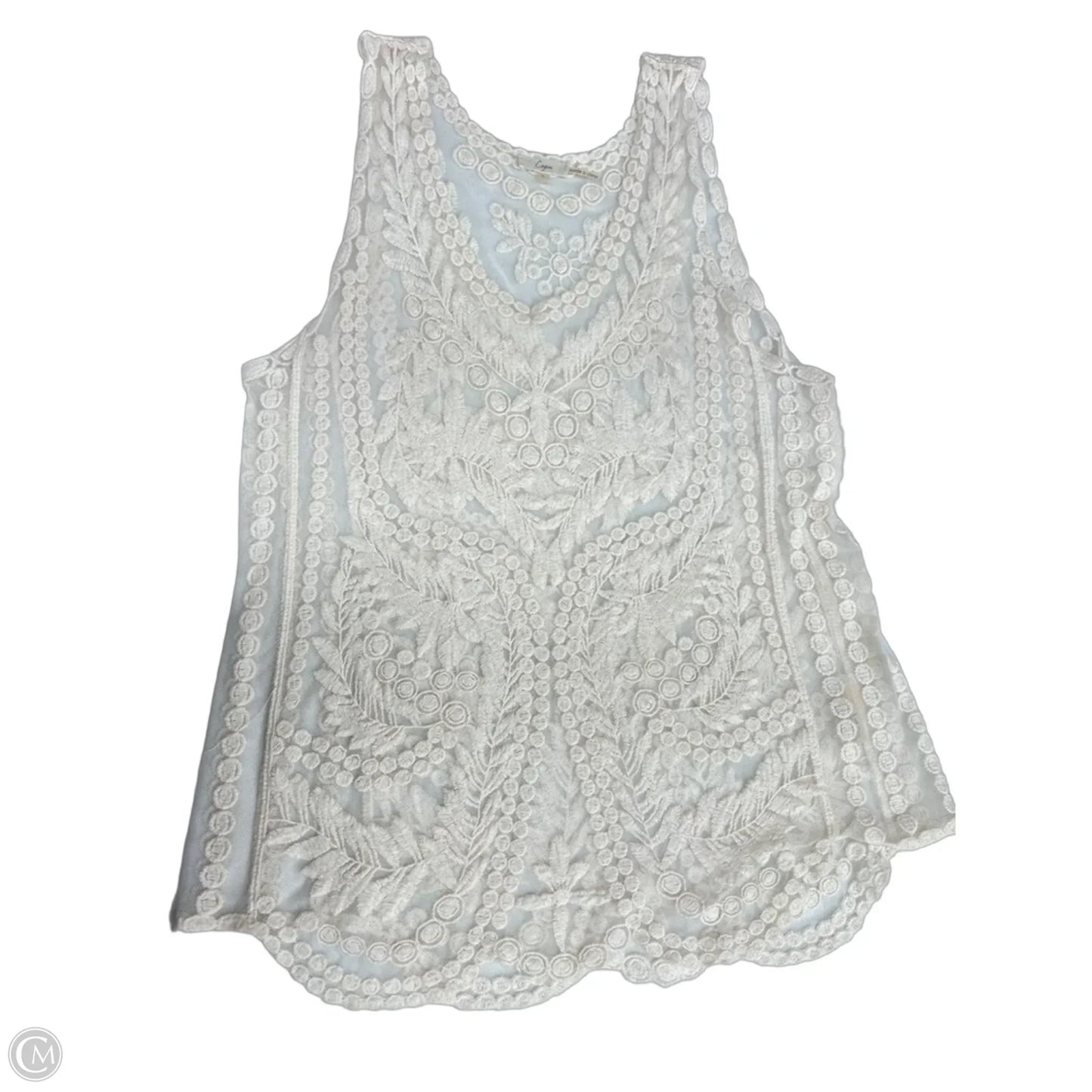 Top Sleeveless By Clothes Mentor In Cream, Size: L