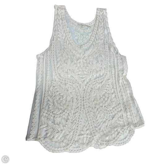 Top Sleeveless By Clothes Mentor In Cream, Size: L