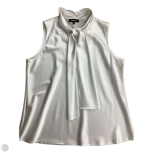 Blouse Sleeveless By Nine West In White, Size: Xl