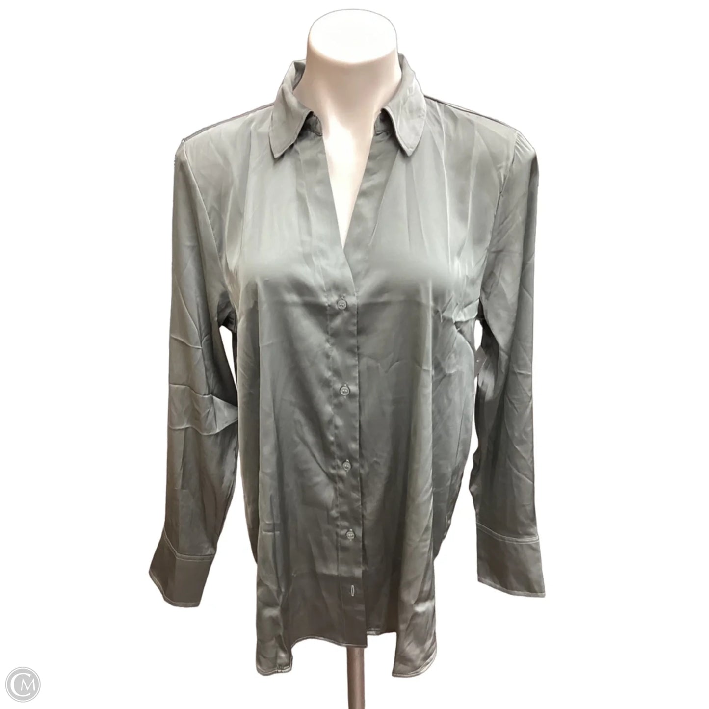 Blouse Long Sleeve By H&m In Blue, Size: M