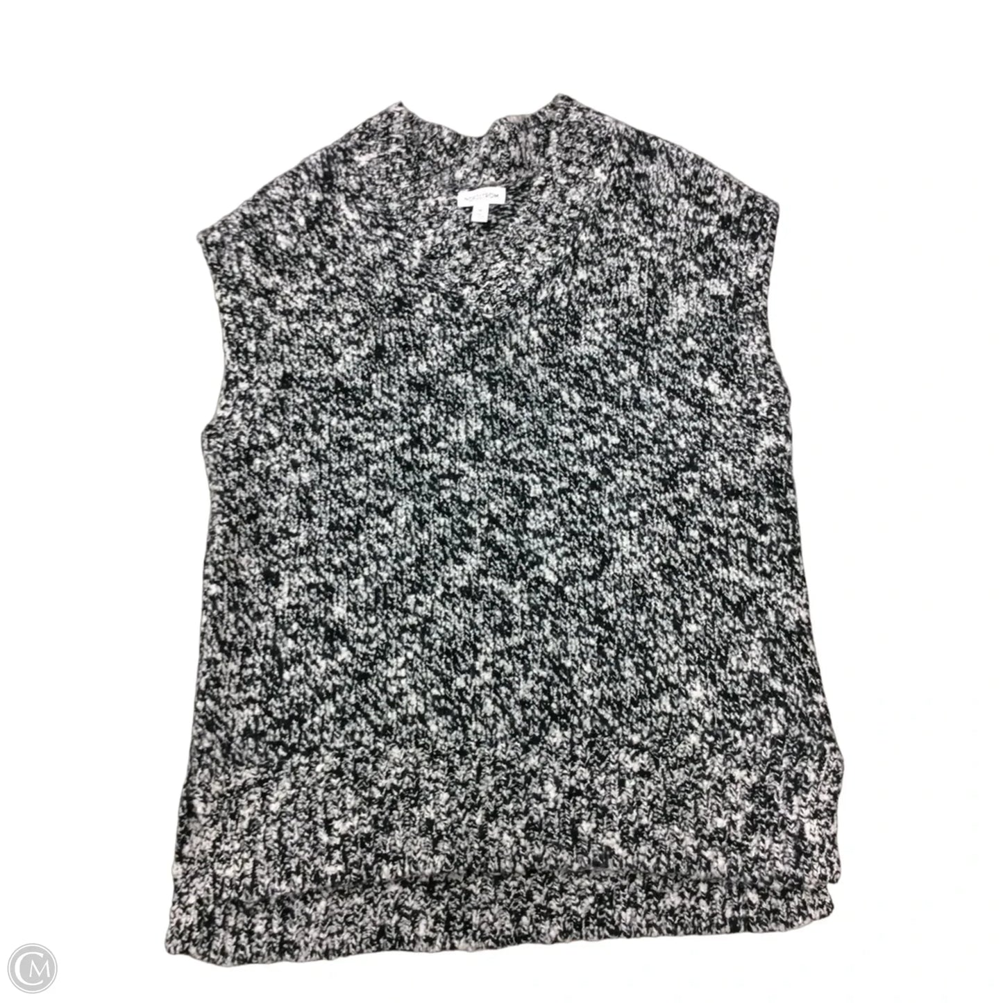 Sweater Short Sleeve By Nordstrom In Black & White, Size: M