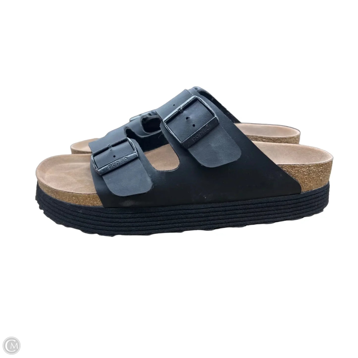 Sandals Flats By Birkenstock In Black, Size: 10