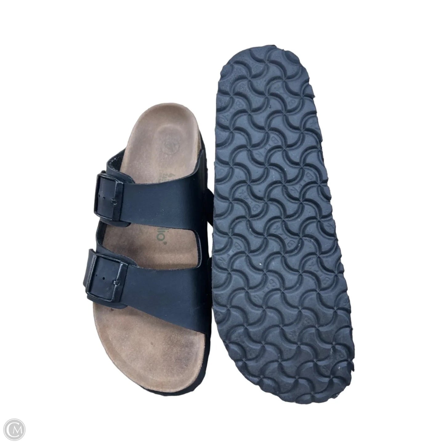 Sandals Flats By Birkenstock In Black, Size: 10
