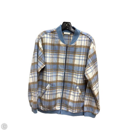 Jacket Fleece By Kori America In Plaid Pattern, Size: L