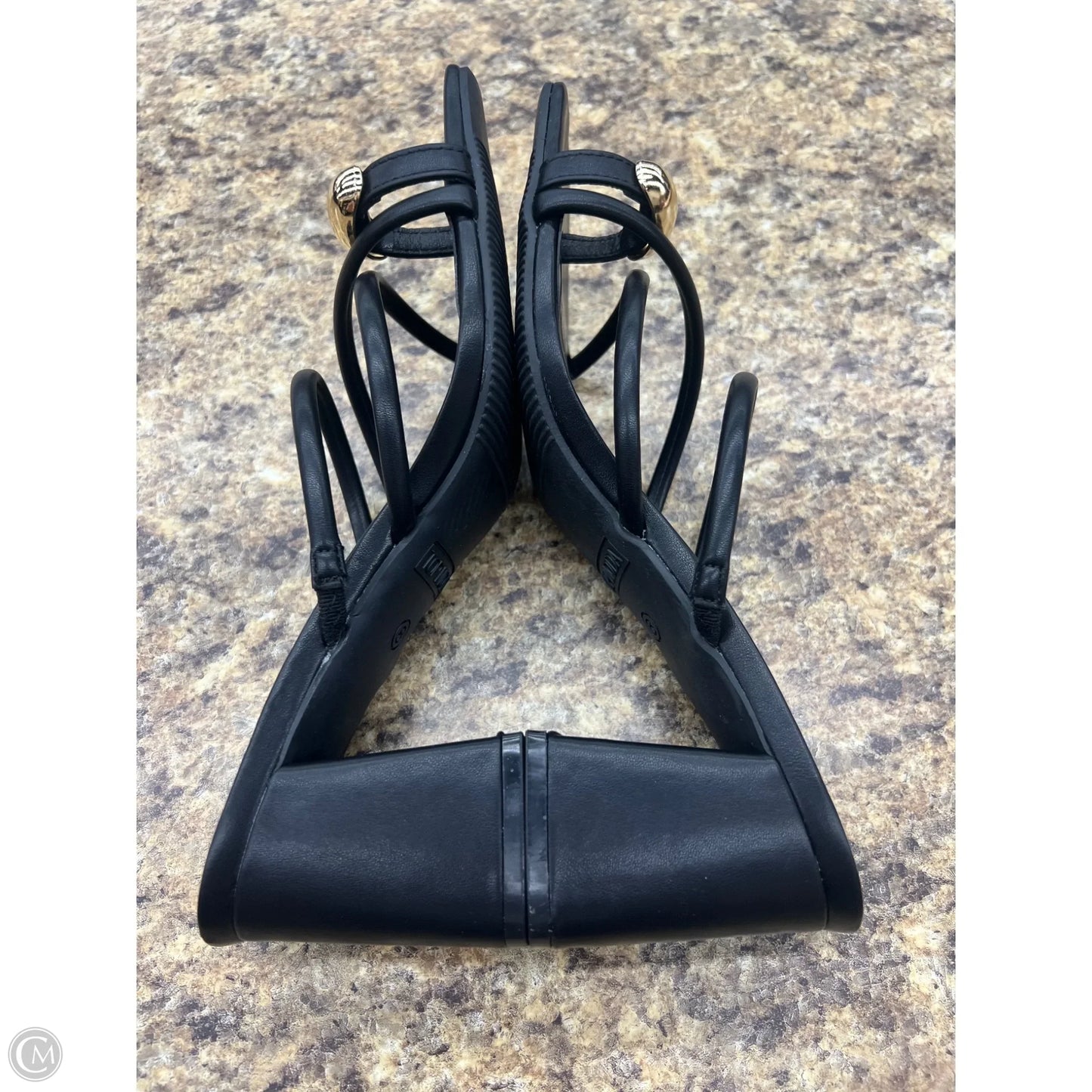 Sandals Heels Block By Top Moda In Black, Size: 8