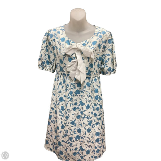 Dress Casual Midi By Clothes Mentor In Blue & White, Size: S