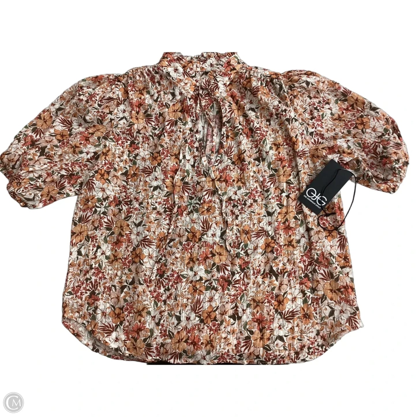Blouse Short Sleeve By Clothes Mentor In Floral Print, Size: S