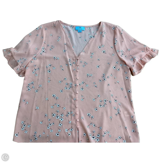 Blouse Short Sleeve By Cece In Floral Print, Size: L