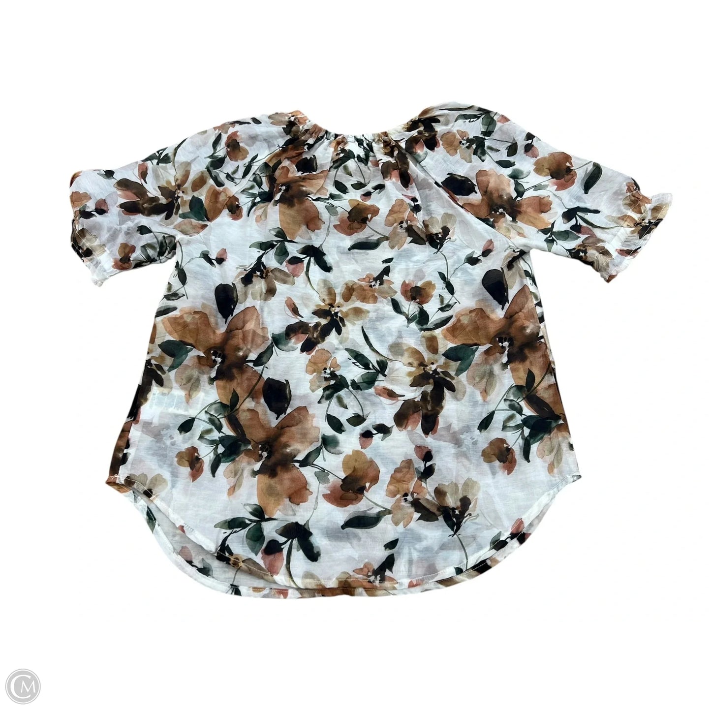 Blouse Short Sleeve By Cloth & Stone In Floral Print, Size: Xxs