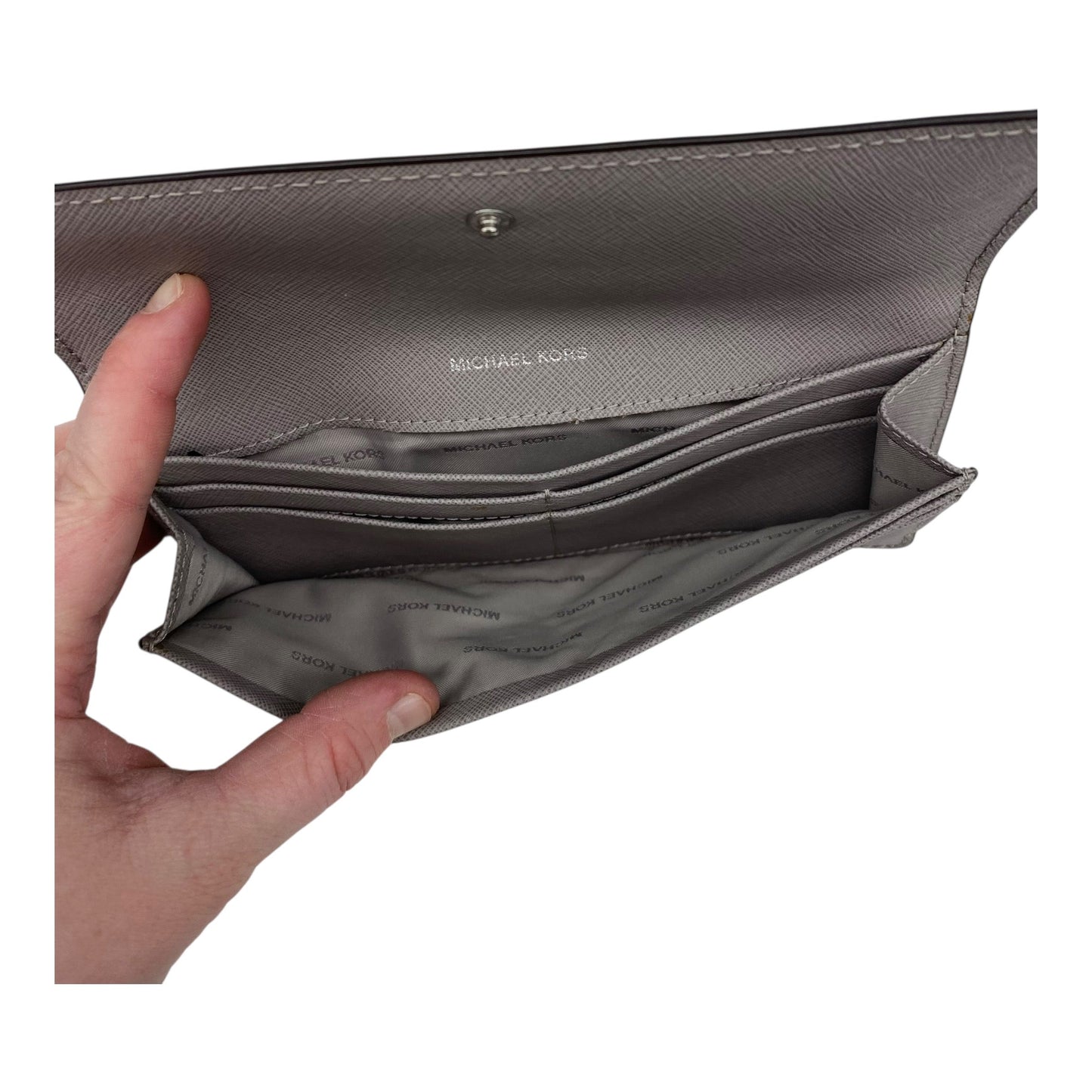 Wallet Designer By Michael Kors In Grey, Size:Medium