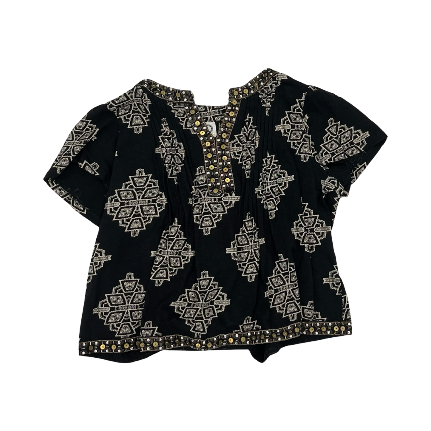 Blouse Ss By Akemi And Kin In Black & Cream, Size:M