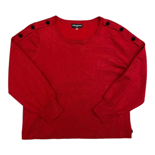 Sweater Designer By Karl Lagerfeld In Red, Size:Xl