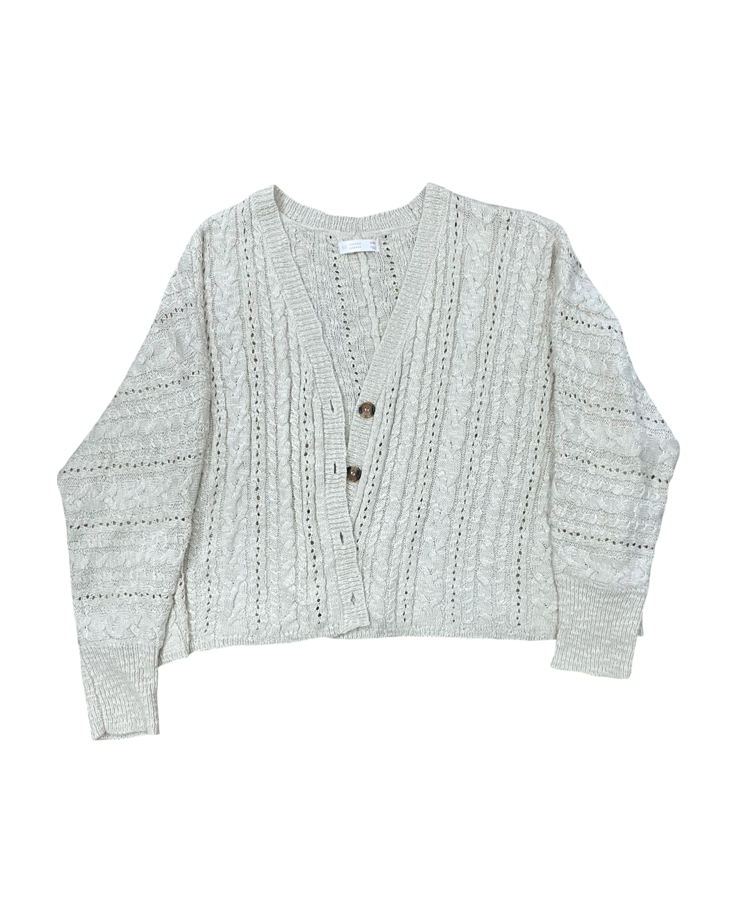 Cardigan By Lc Lauren Conrad In Cream, Size:1X