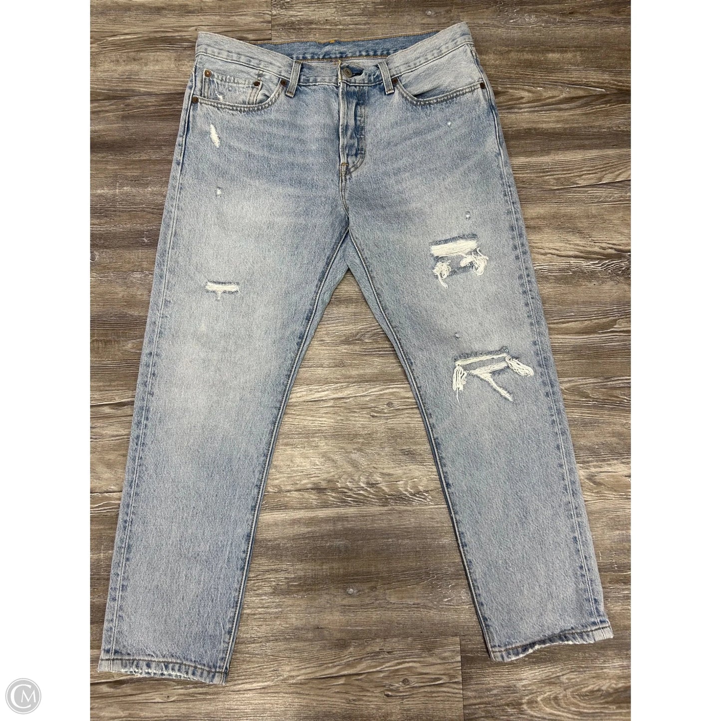 Jeans Straight By Levis In Blue Denim, Size: 12