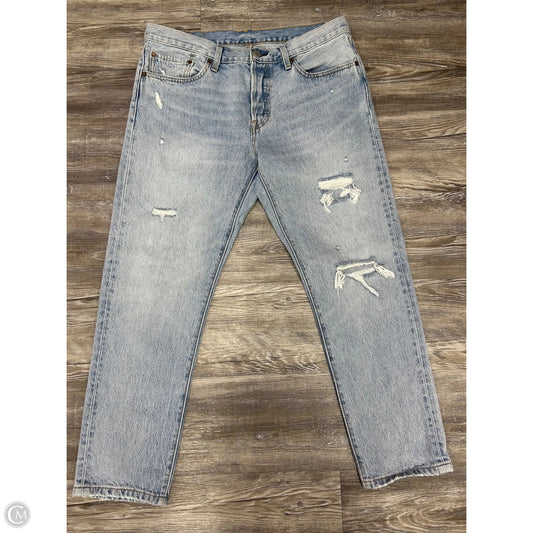 Jeans Straight By Levis In Blue Denim, Size: 12
