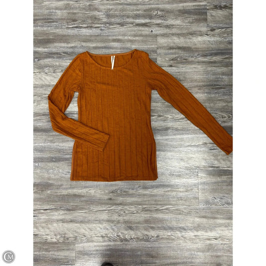 Top Long Sleeve By Anthropologie In Orange, Size: S
