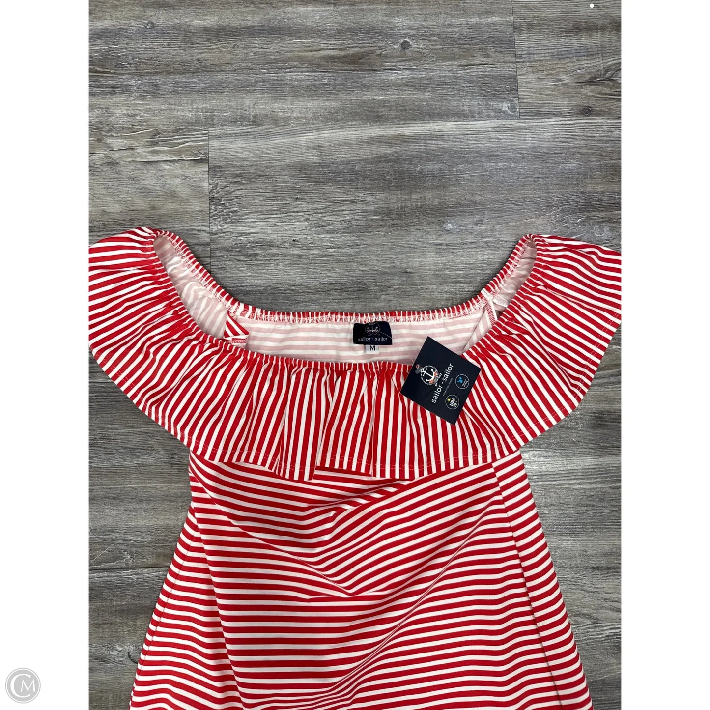 Dress Casual Short By Cmc In Red & White, Size: M