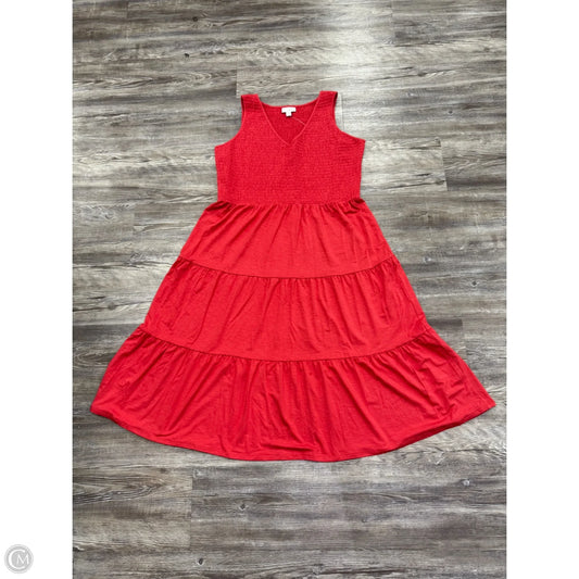 Dress Casual Midi By J. Jill In Red, Size: Mp