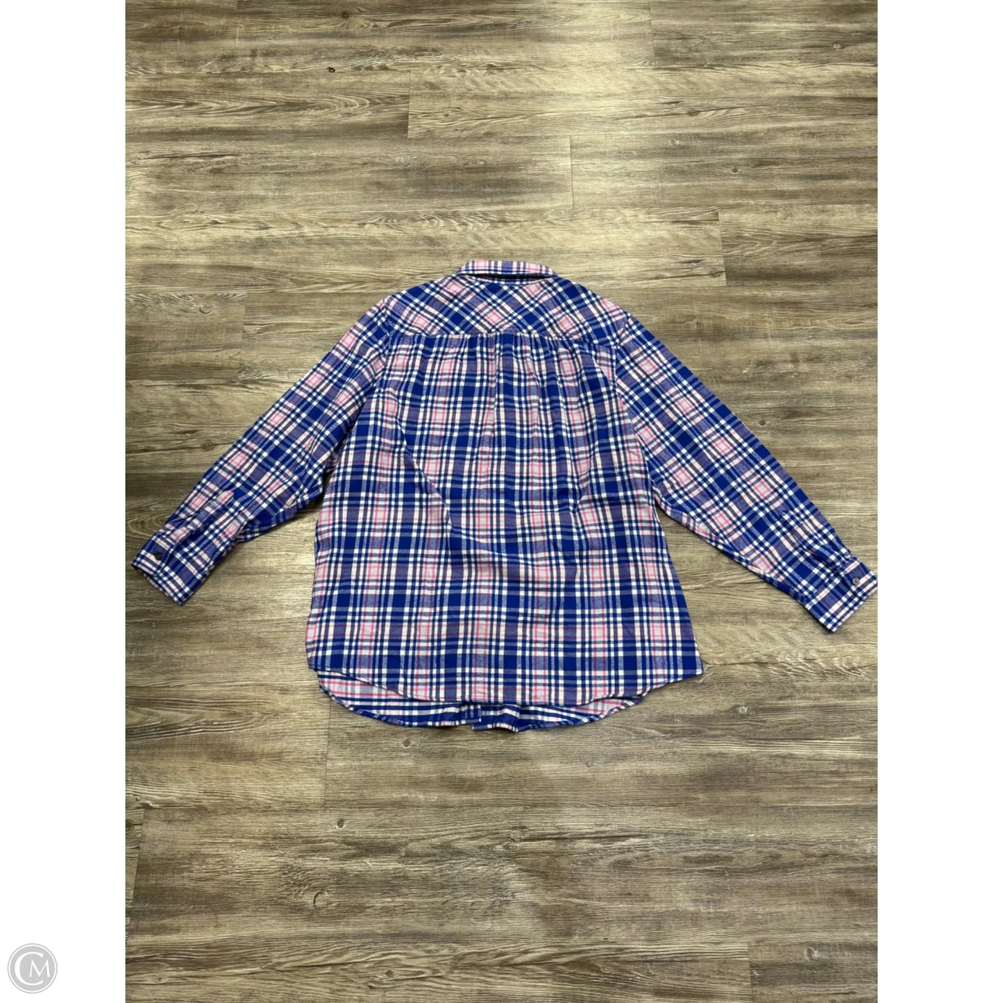 Top Long Sleeve By Lands End In Plaid Pattern, Size: 2x
