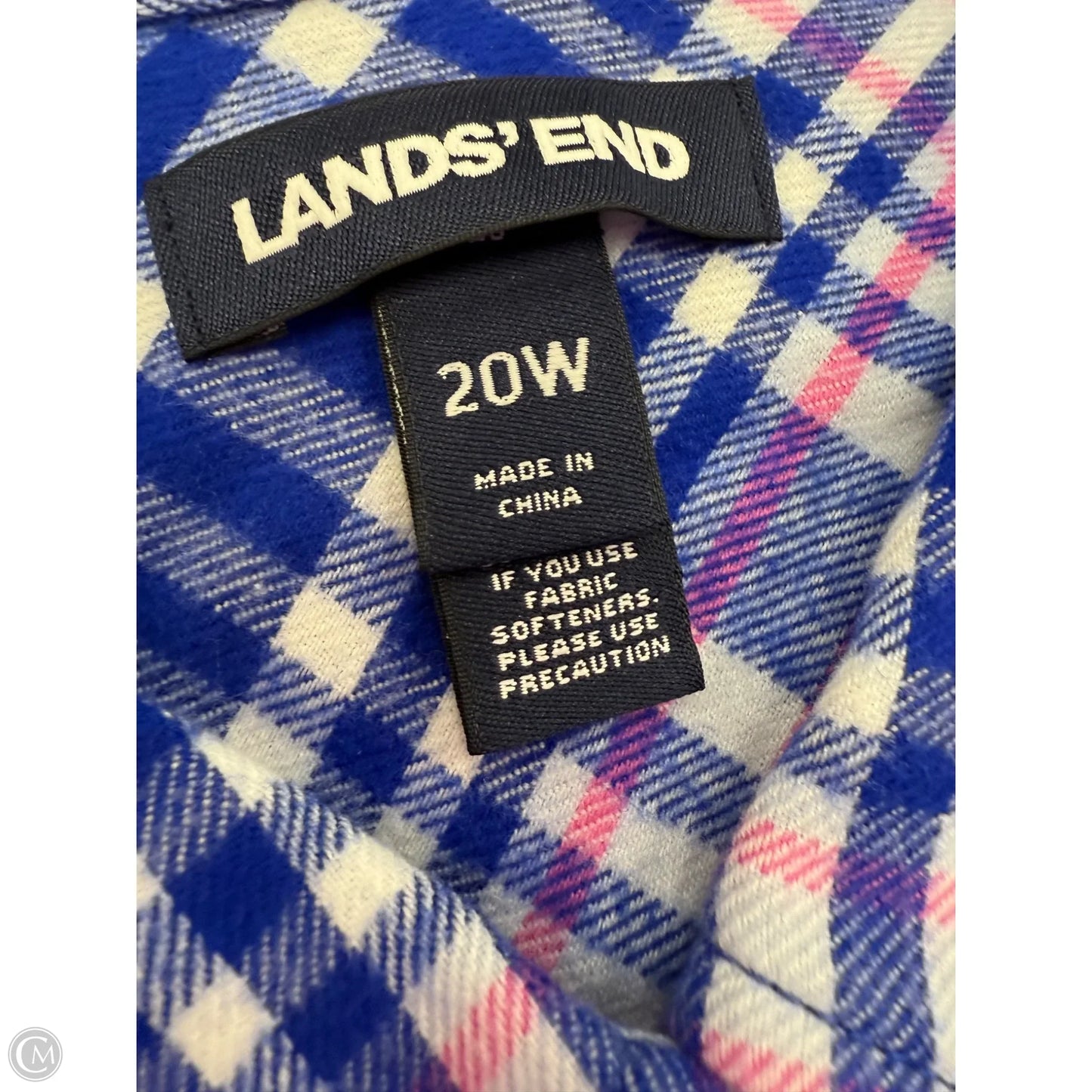 Top Long Sleeve By Lands End In Plaid Pattern, Size: 2x