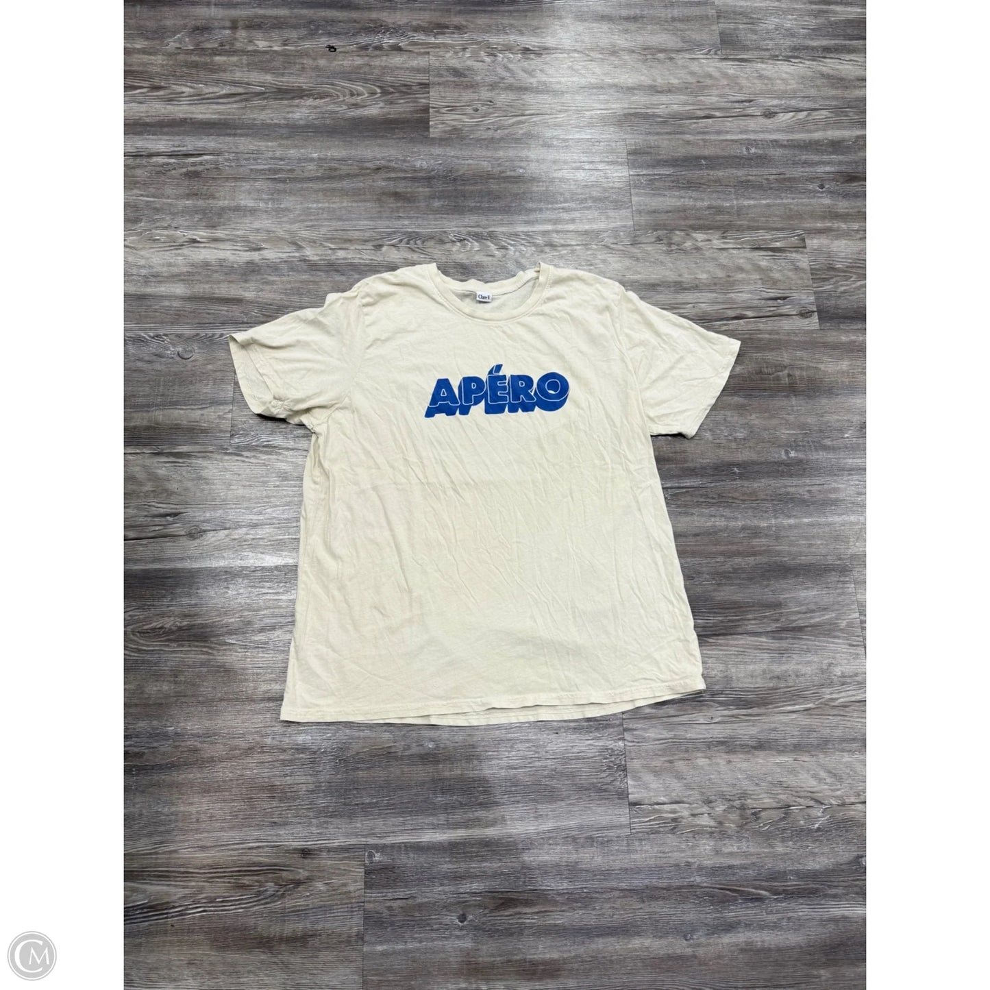 Top Short Sleeve By Clare V. In White, Size: L