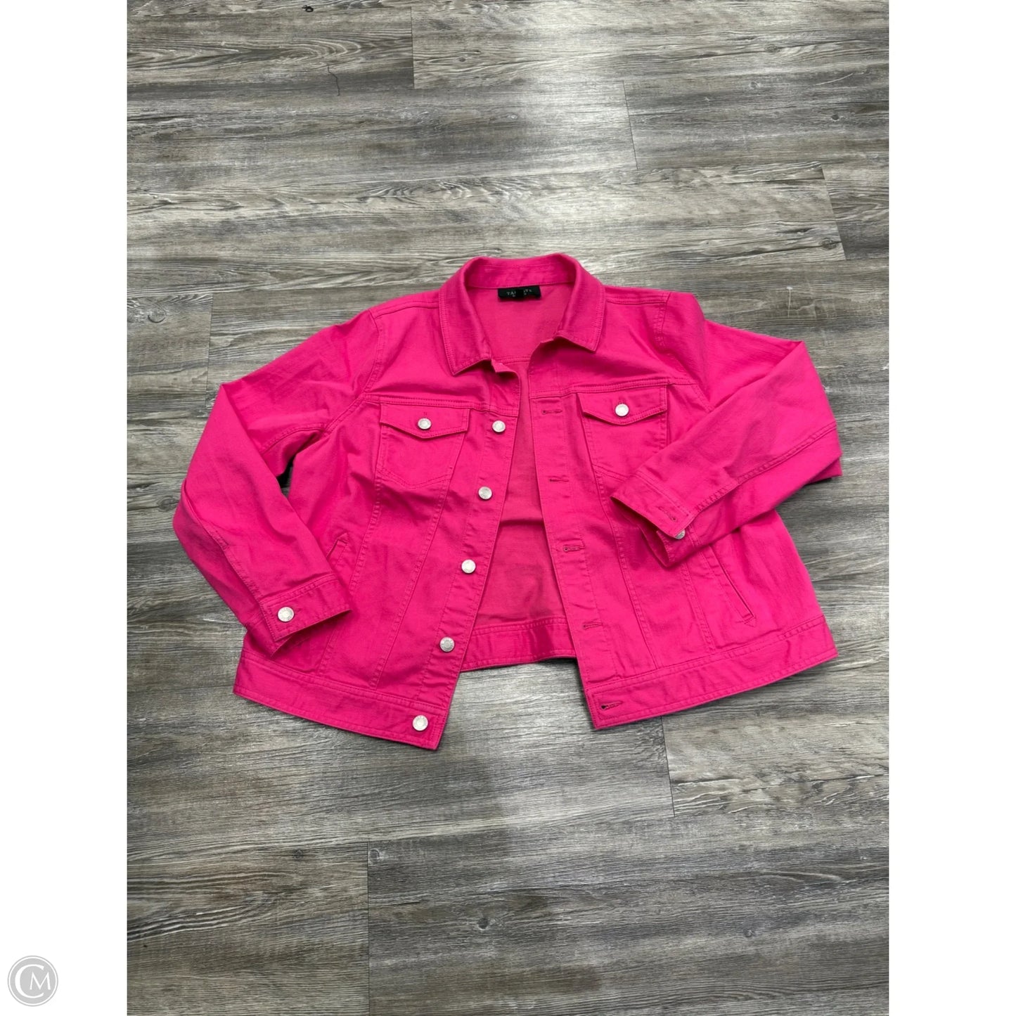 Jacket Denim By Talbots In Pink, Size: 1x