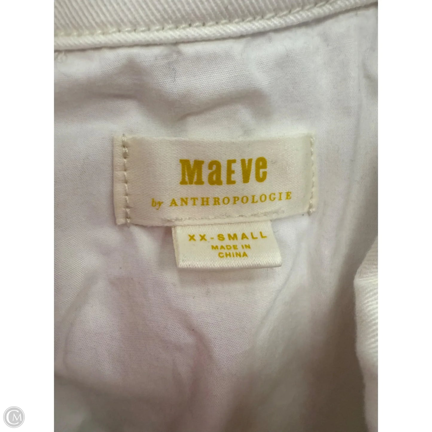 Jacket Denim By Maeve In White Denim, Size: Xxs
