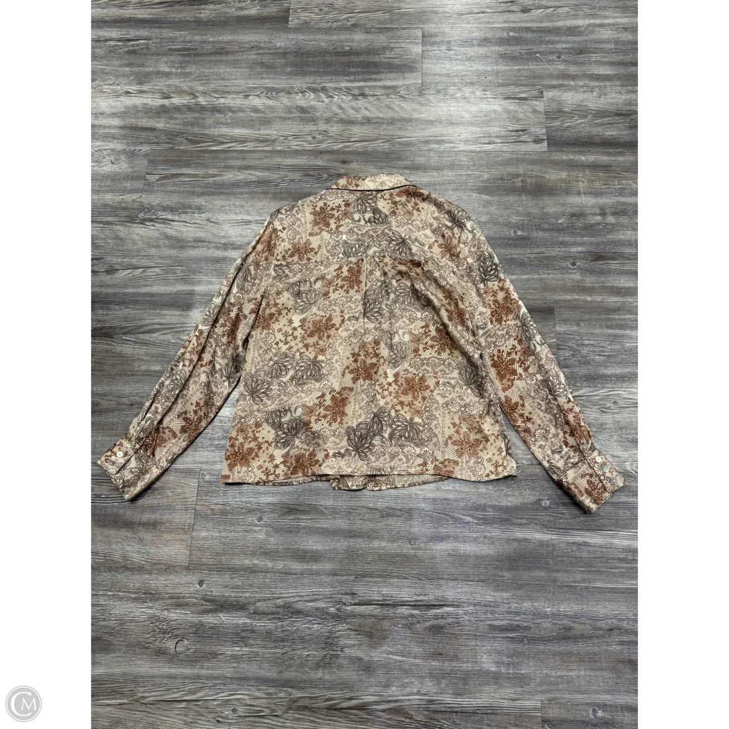 Top Long Sleeve By Austin Reed In Tan, Size: L