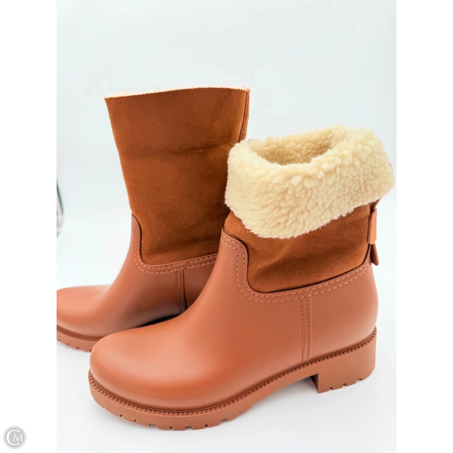 Boots Designer By See By Chloe In Tan & White, Size: 8.5