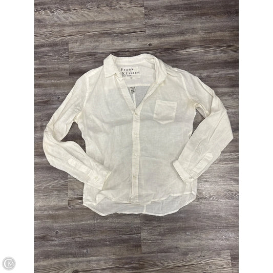 Top Long Sleeve By Frank And Eileen In White, Size: S