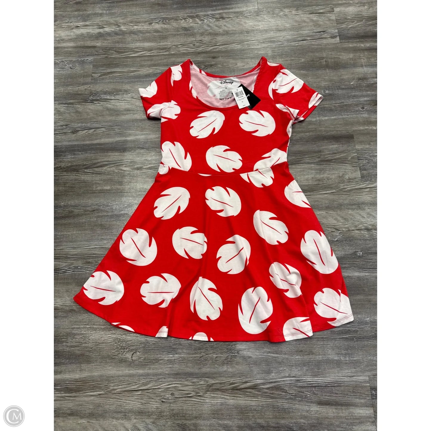 Dress Casual Short By Disney In Red & White, Size: Xl