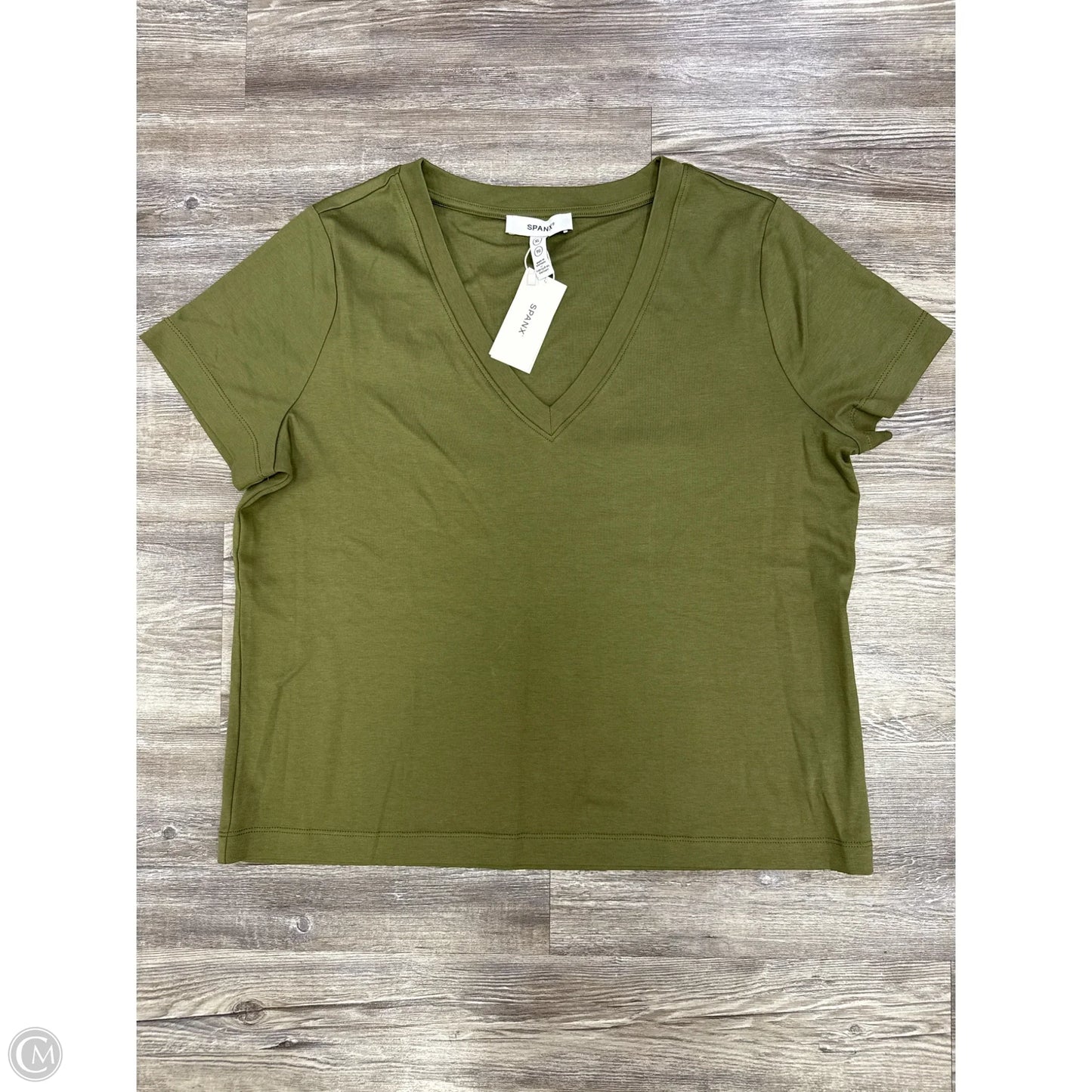 Top Short Sleeve By Spanx In Green, Size: L