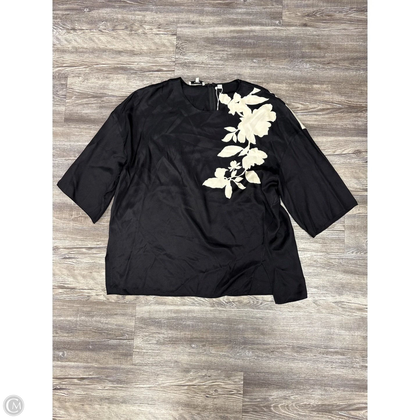 Top 3/4 Sleeve By Vince In Black, Size: L