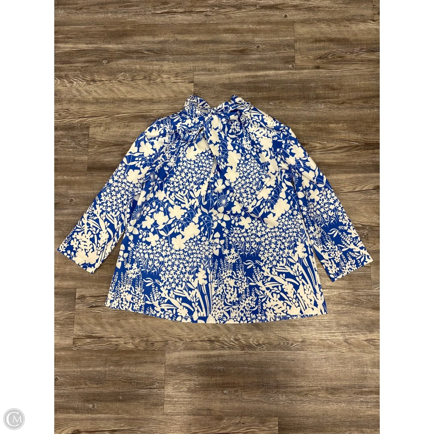 Top Long Sleeve By Tuckernuck In Blue & White, Size: L