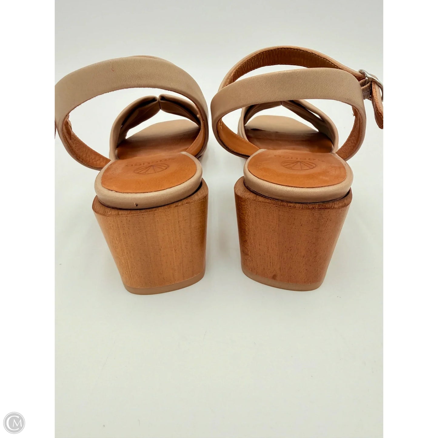 Sandals Heels Block By Coclico In Taupe, Size: 5.5
