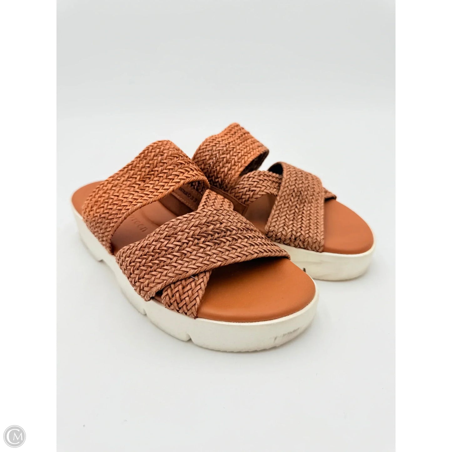 Sandals Heels Block By Paul Green In Tan & White, Size: 6