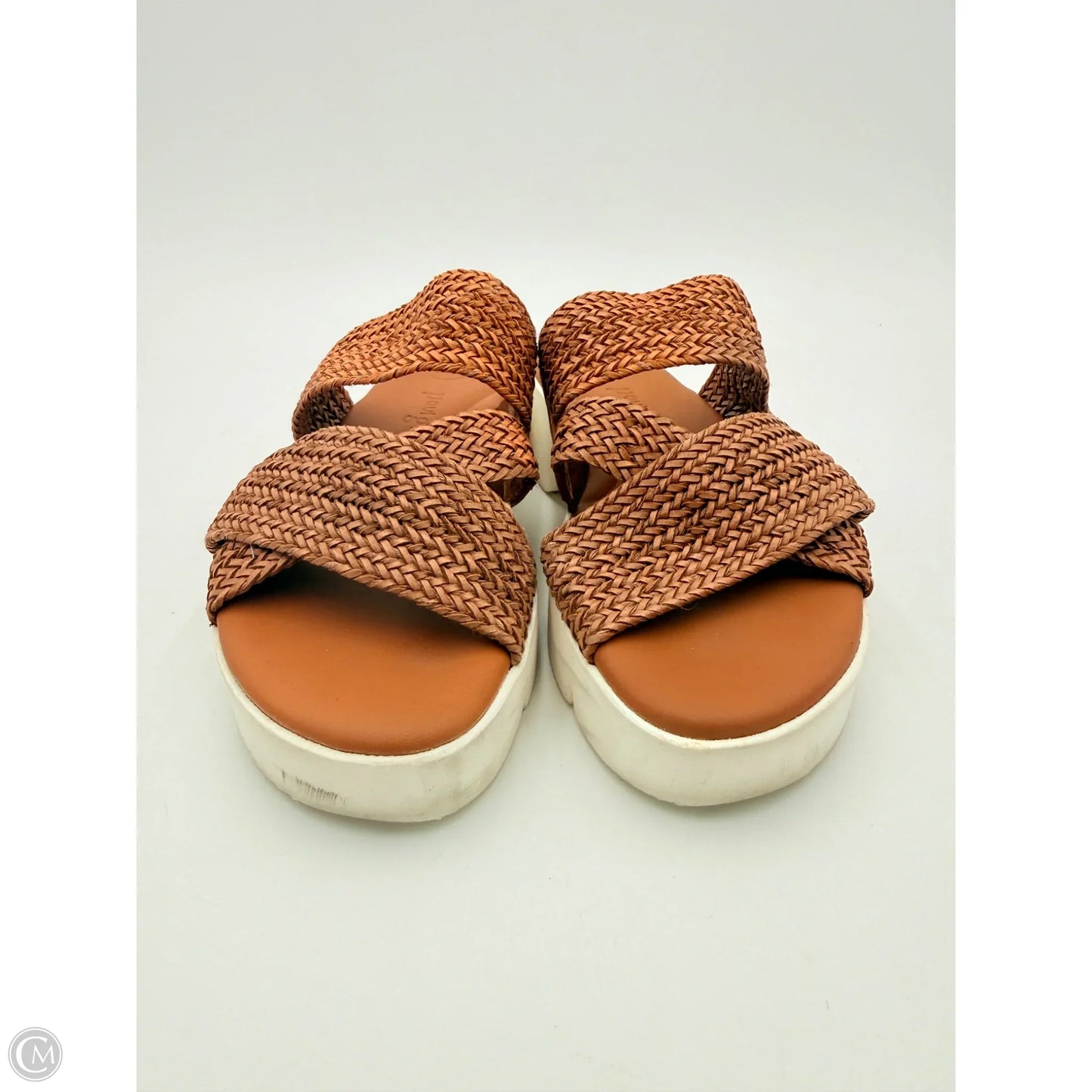 Sandals Heels Block By Paul Green In Tan & White, Size: 6