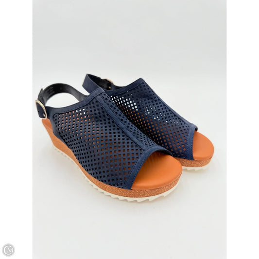 Sandals Heels Wedge By Paul Green In Navy, Size: 5.5