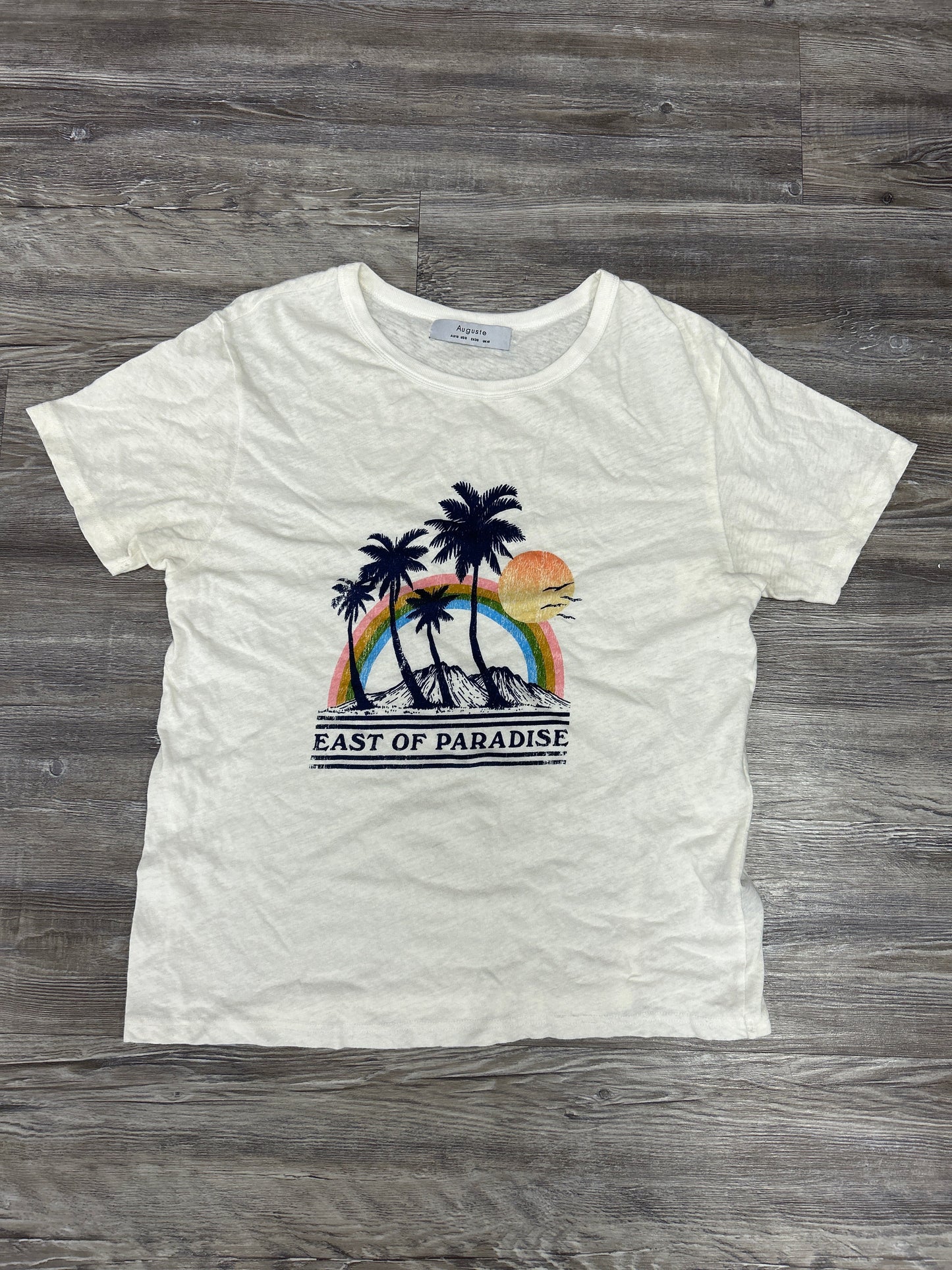 Top Short Sleeve By Auguste  In White, Size: 6