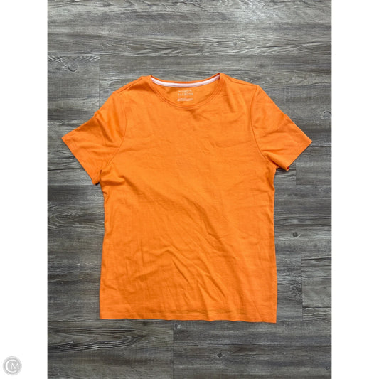 Top Short Sleeve Basic By Talbots In Orange, Size: L