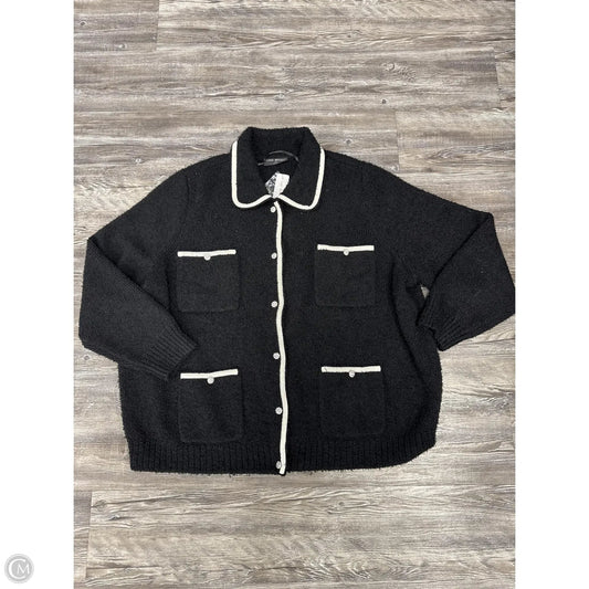 Sweater Cardigan By Lane Bryant In Black & White, Size: 3x