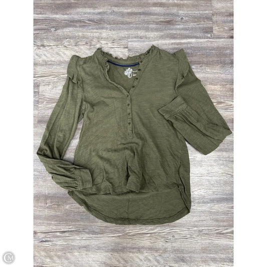 Top Long Sleeve By Pilcro In Green, Size: S