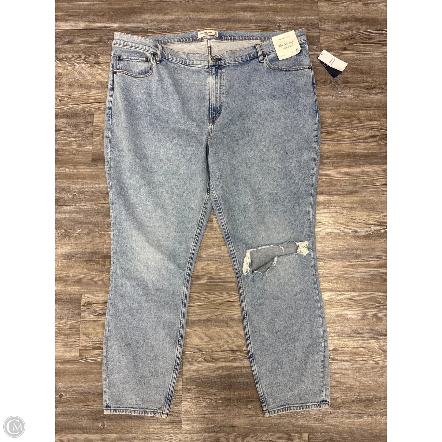 Jeans Skinny By Abercrombie And Fitch In Blue Denim, Size: 20