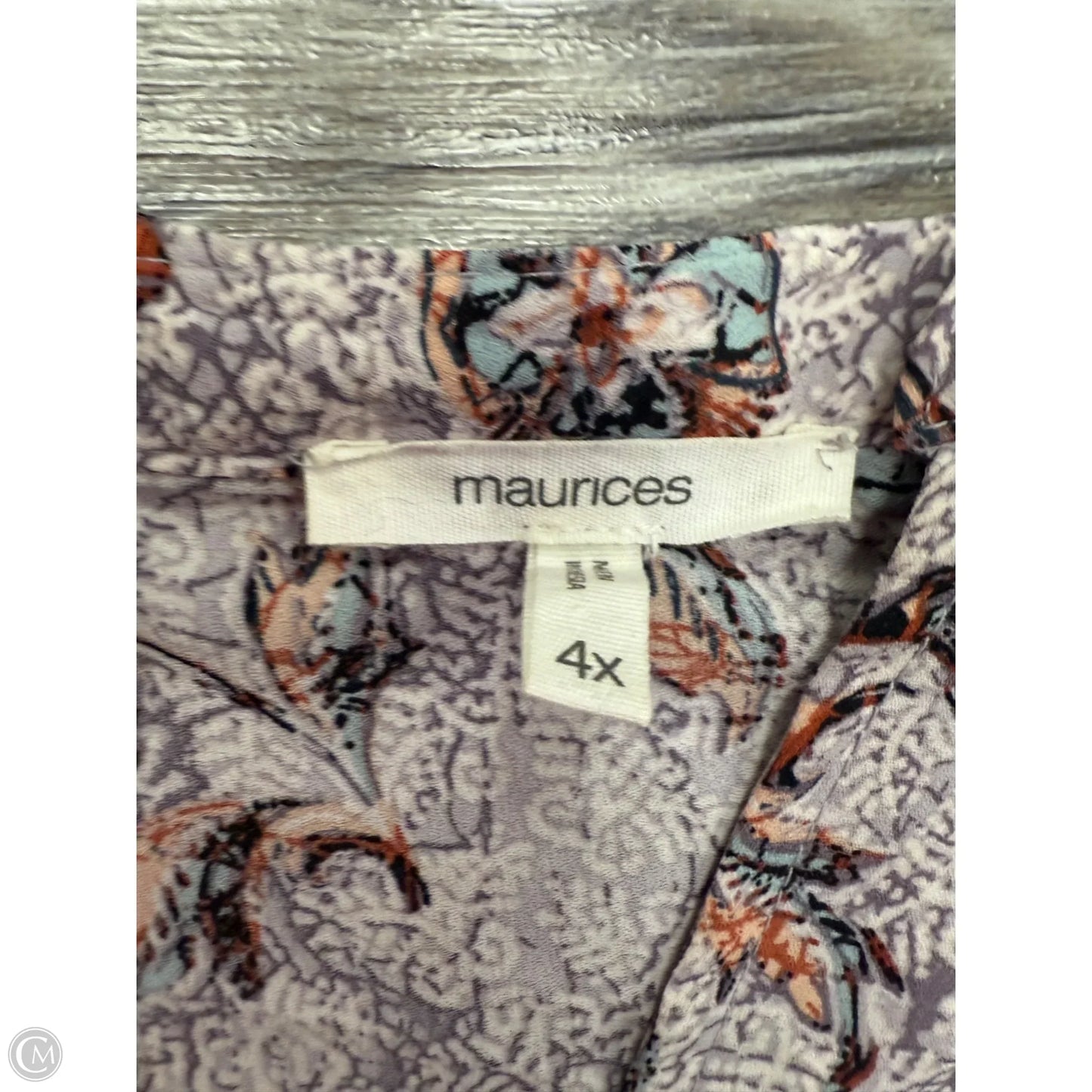 Top Short Sleeve By Maurices In Purple, Size: 4x