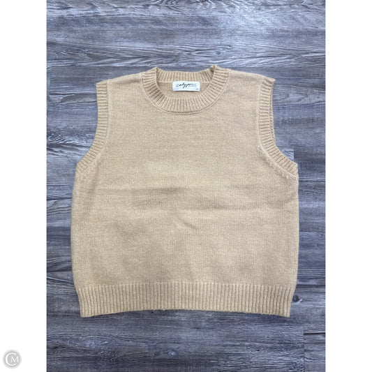 Sweater Short Sleeve By Carly Jean In Tan, Size: M