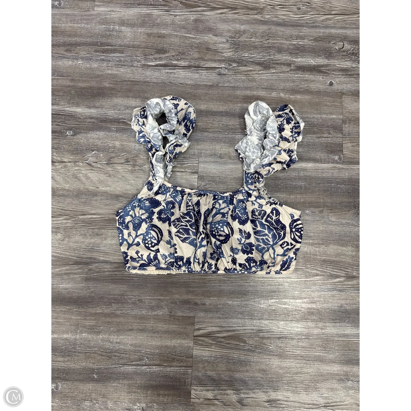 Top Sleeveless By Forever That Girl In Blue & White, Size: M