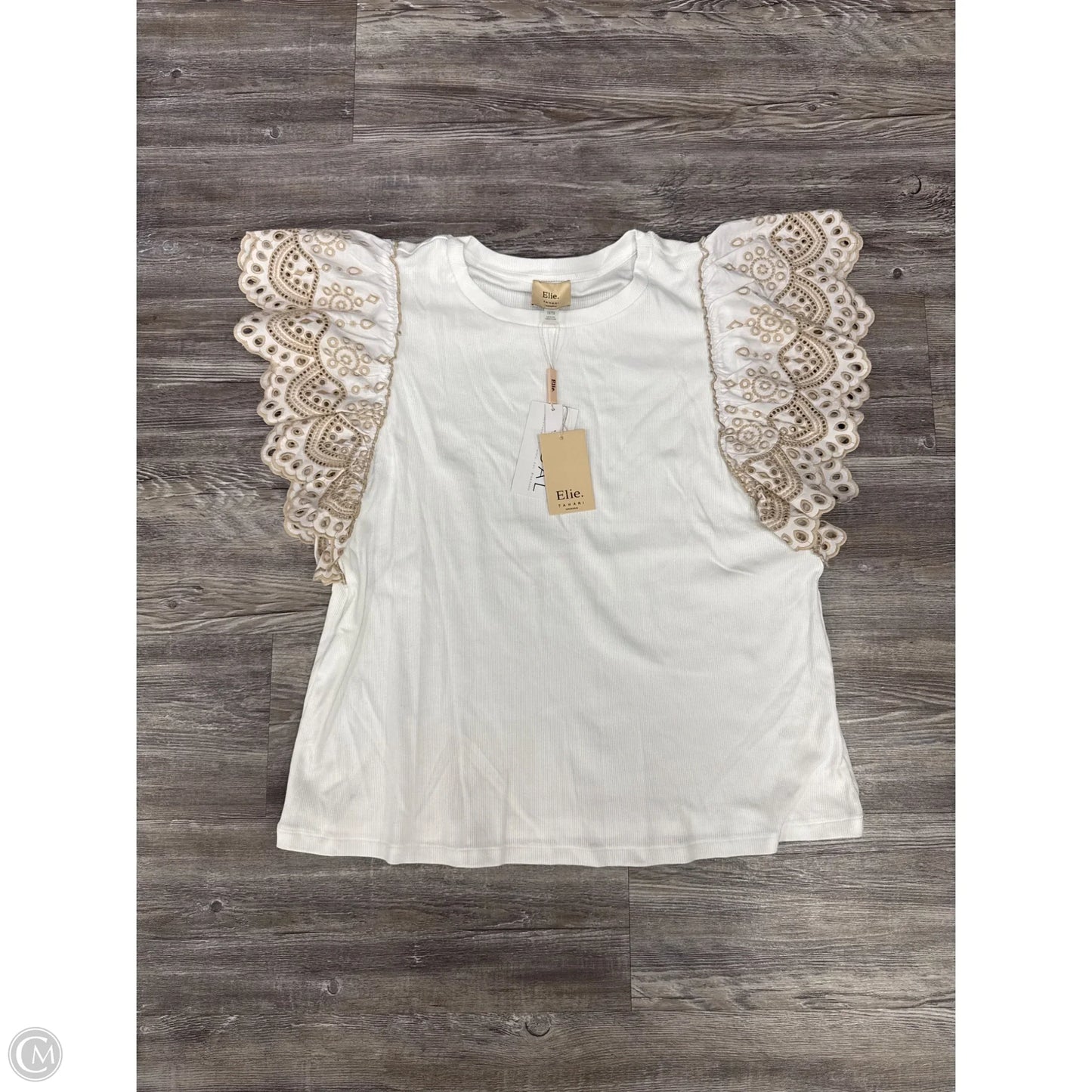 Top Short Sleeve By Elie Tahari In White, Size: 1x